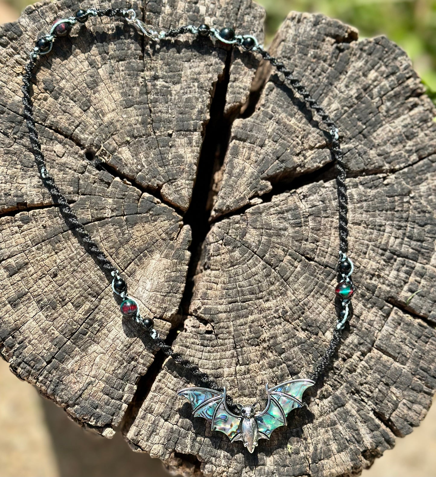 Abalone Bat Necklace