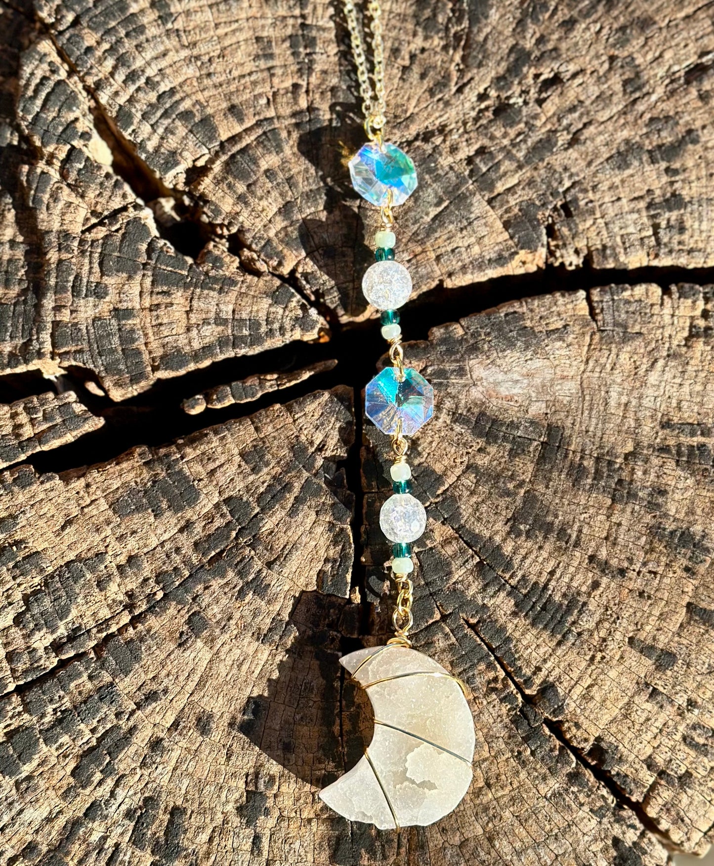 Druzy Moon Sun Catcher