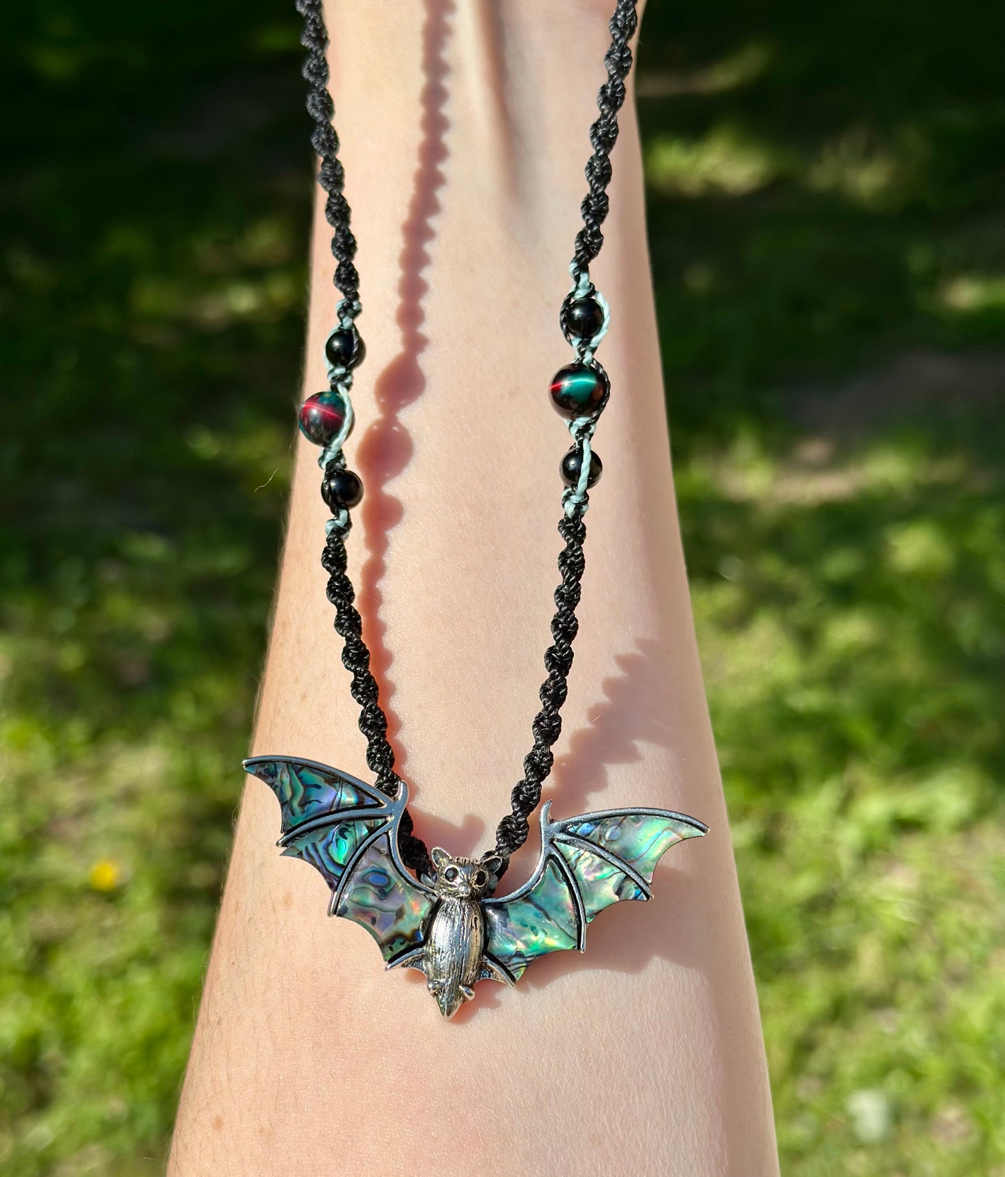 Abalone Bat Necklace