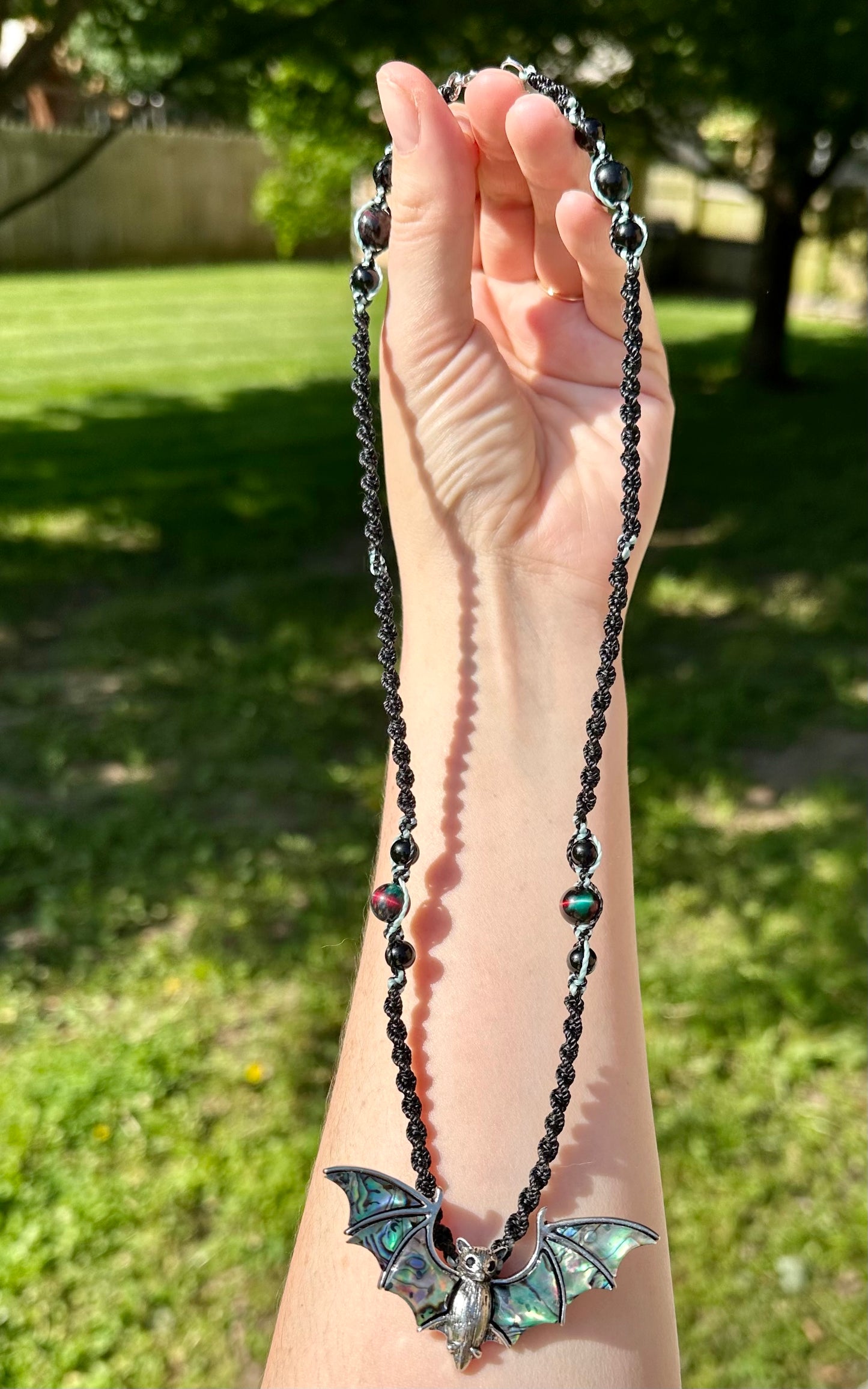 Abalone Bat Necklace