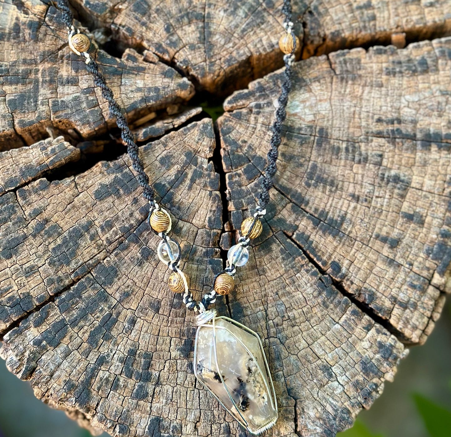 Dendritic Quartz Coffin Necklace