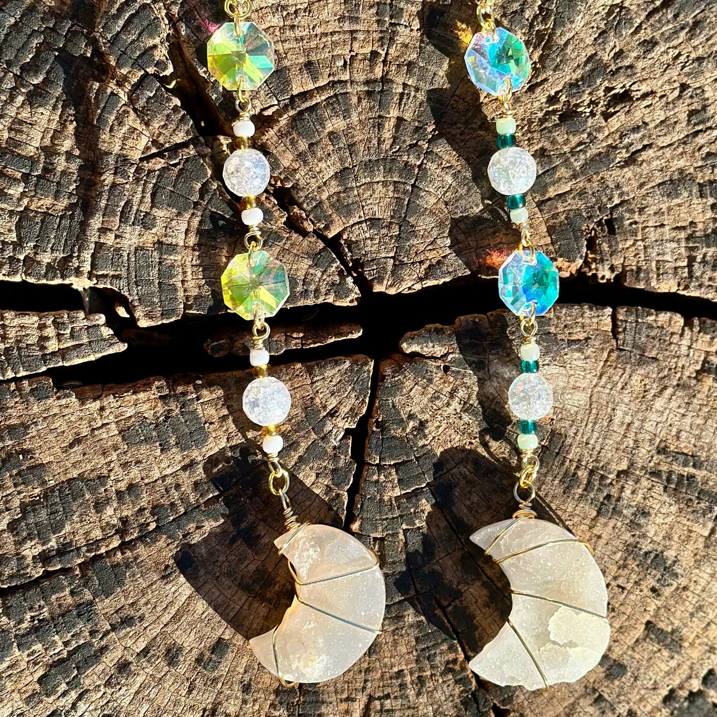 Druzy Moon Sun Catcher