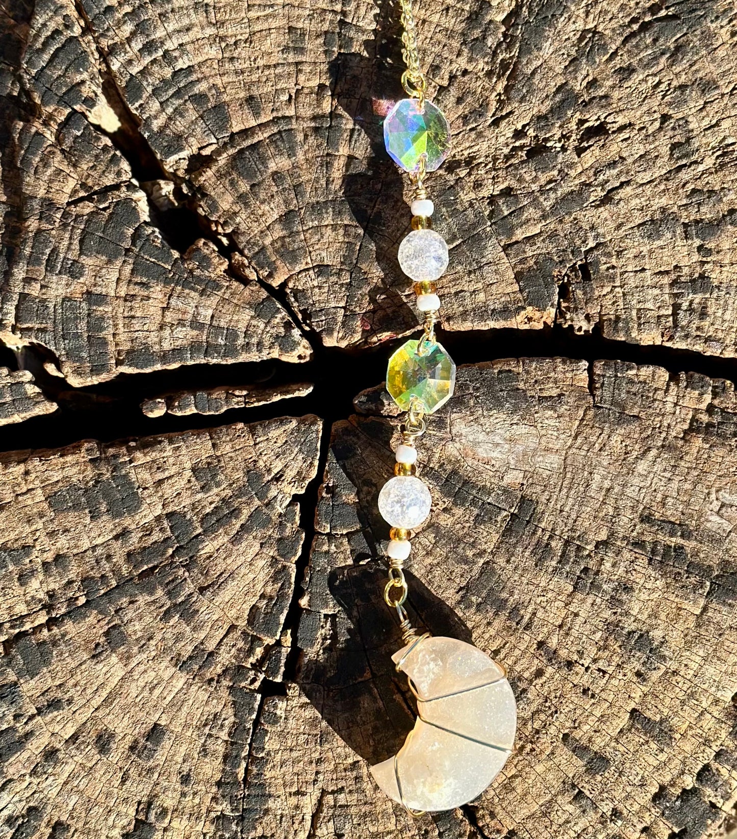 Druzy Moon Sun Catcher