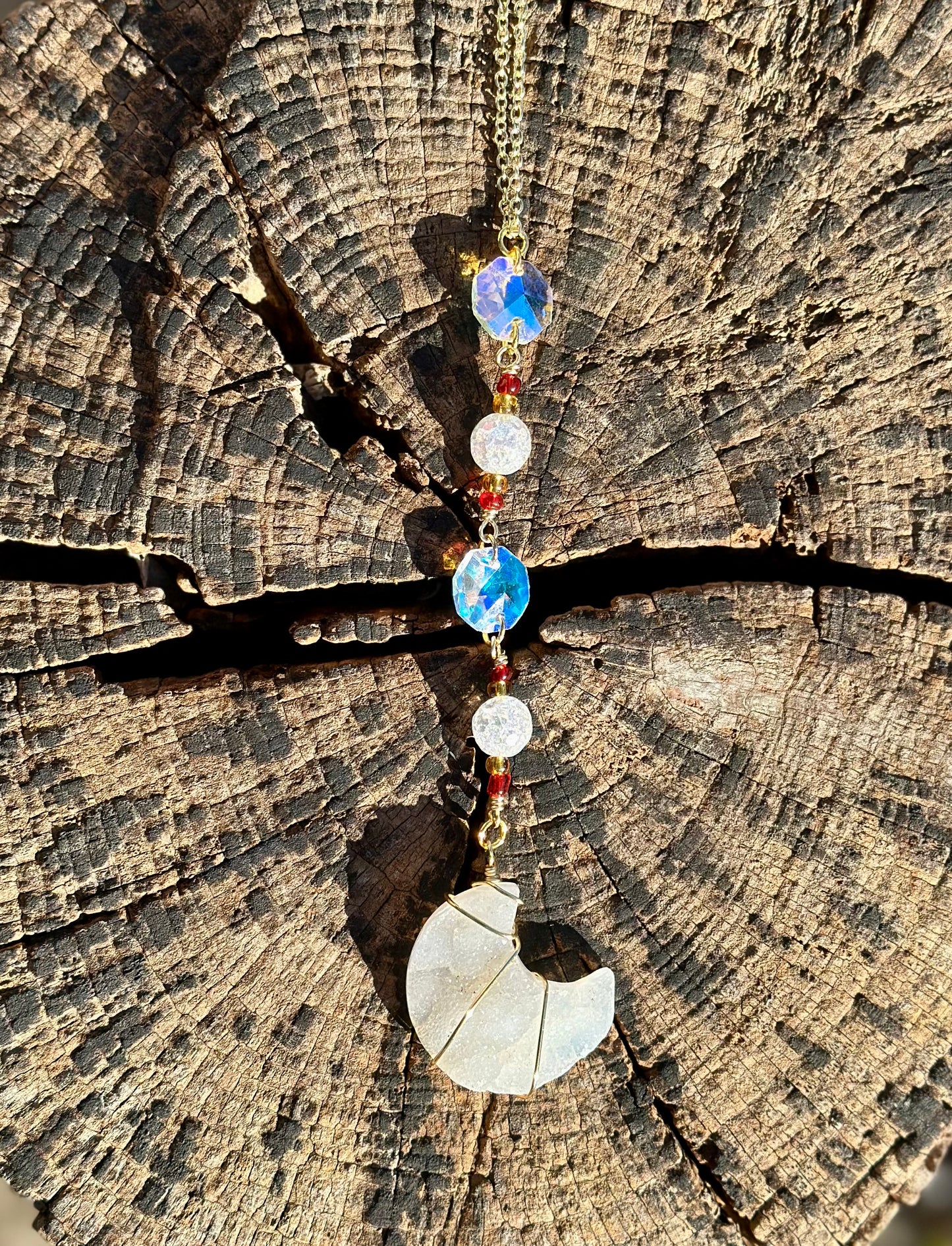 Druzy Moon Sun Catcher