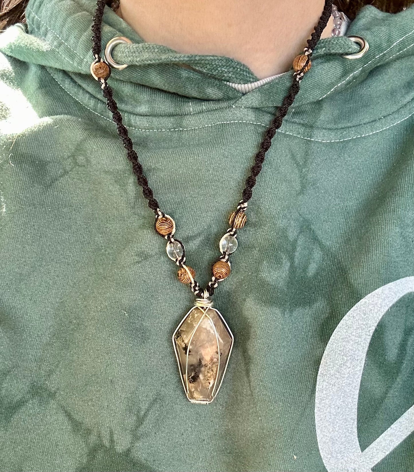 Dendritic Quartz Coffin Necklace