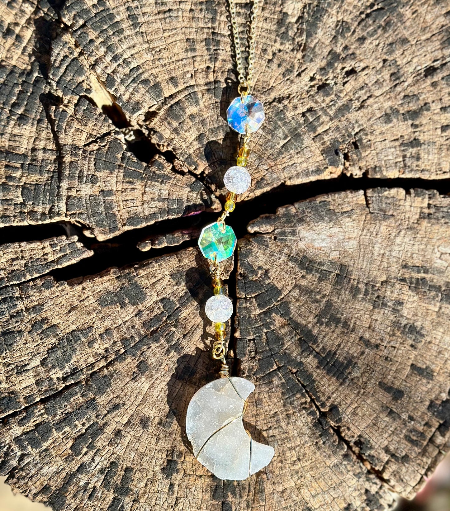 Druzy Moon Sun Catcher