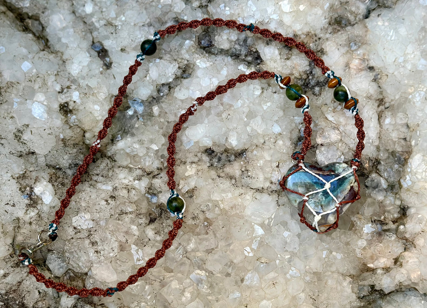 Moss Agate Heart Necklace