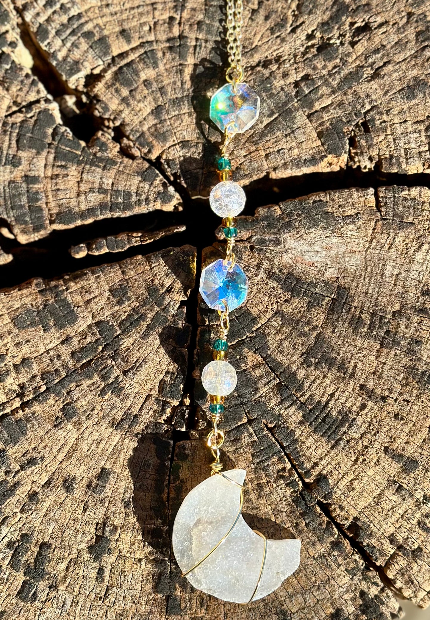 Druzy Moon Sun Catcher