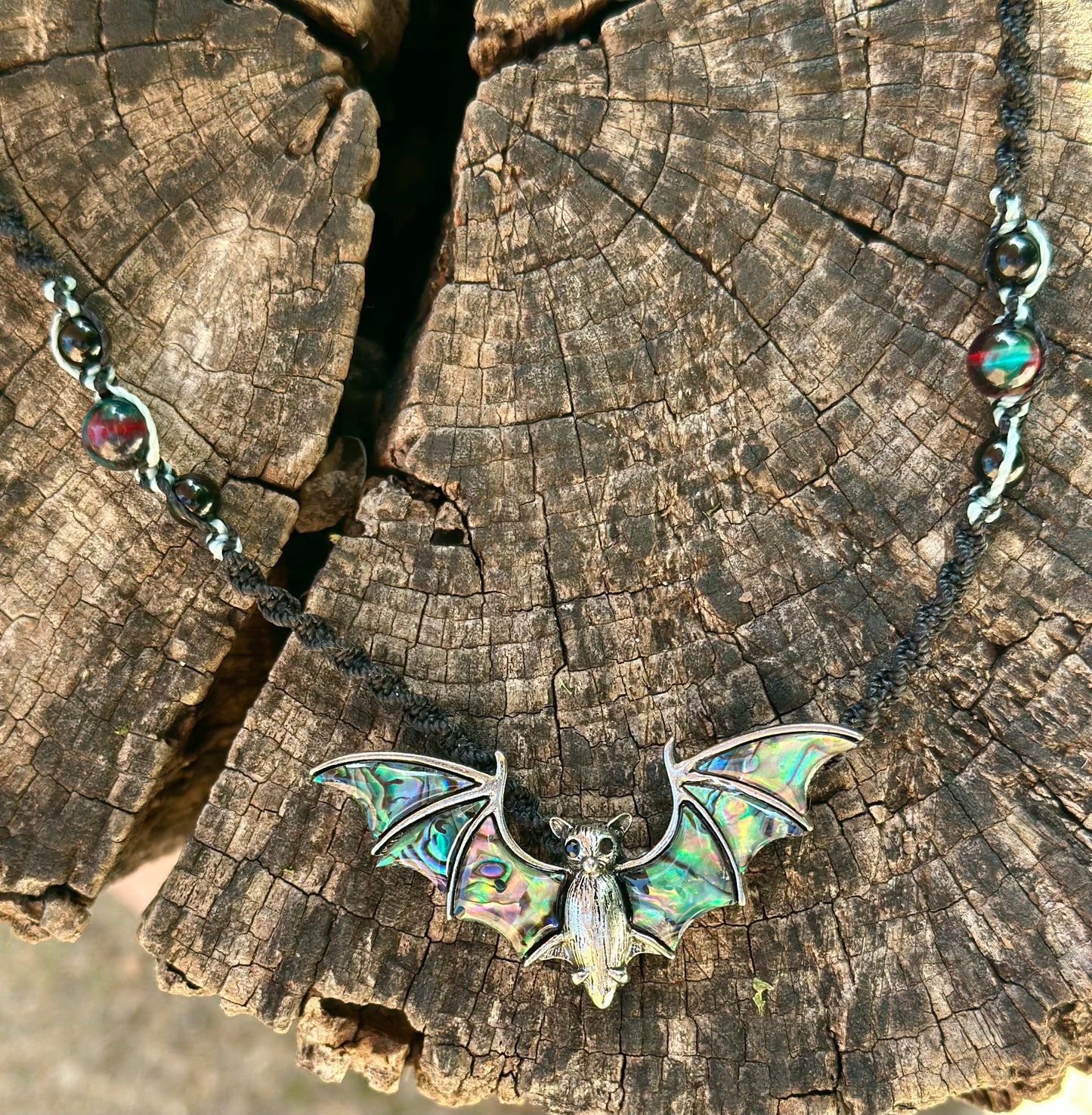 Abalone Bat Necklace
