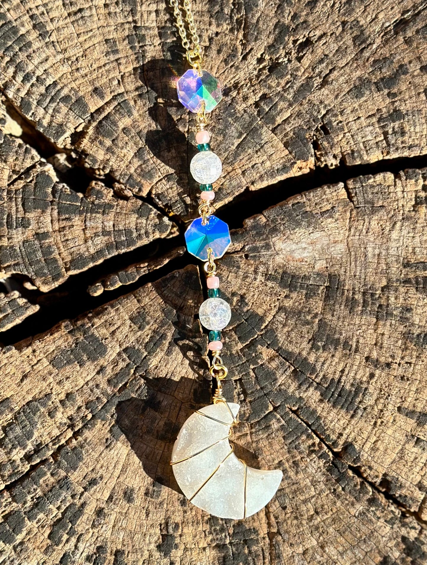 Druzy Moon Sun Catcher